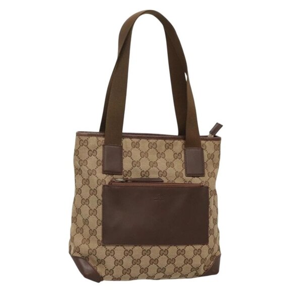 GUCCI GG Canvas Tote Bag Beige 019 0402 Auth 132112 - Picture 1 of 16